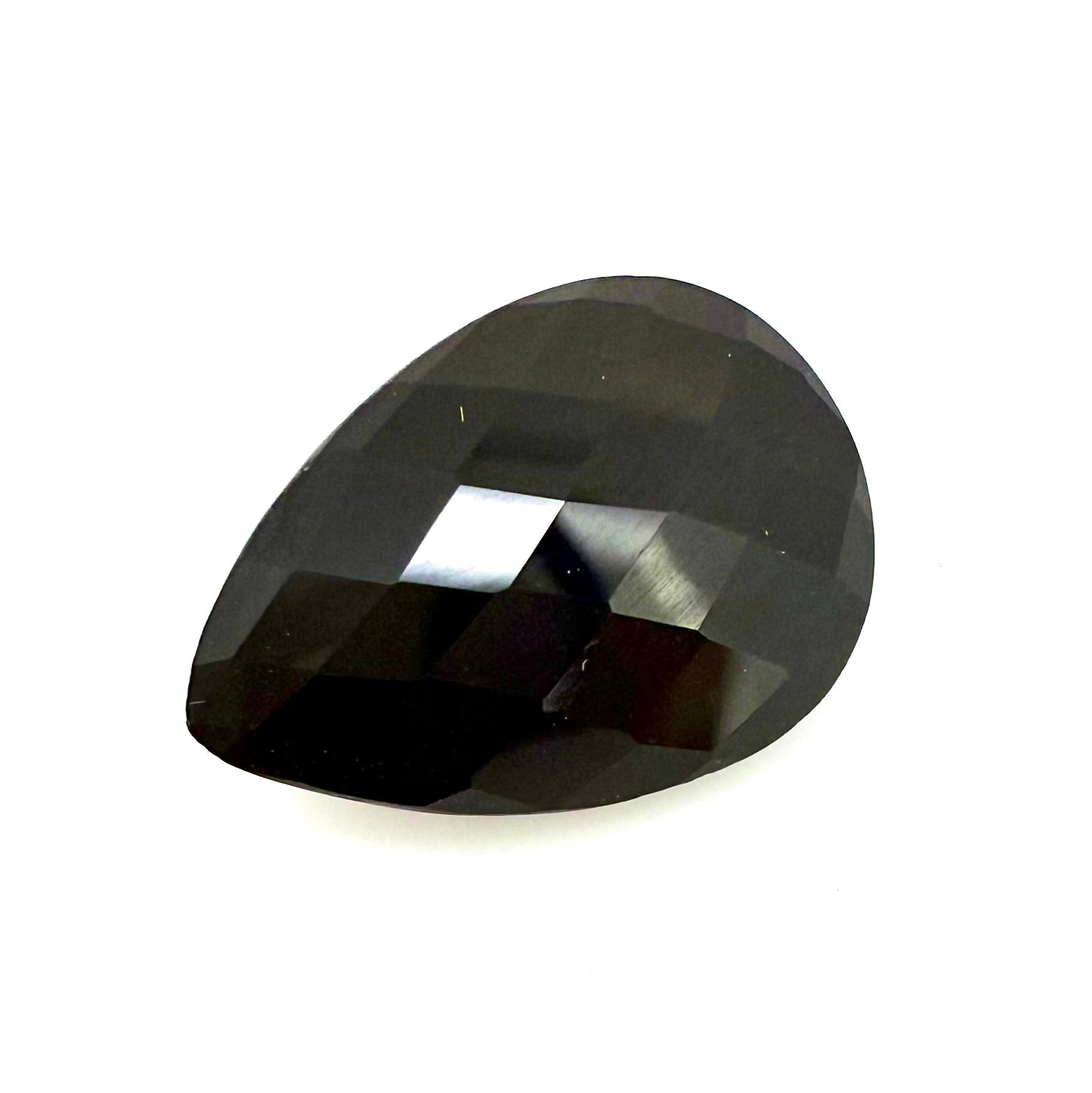 Loose Black Onyx gemstone, pear cut