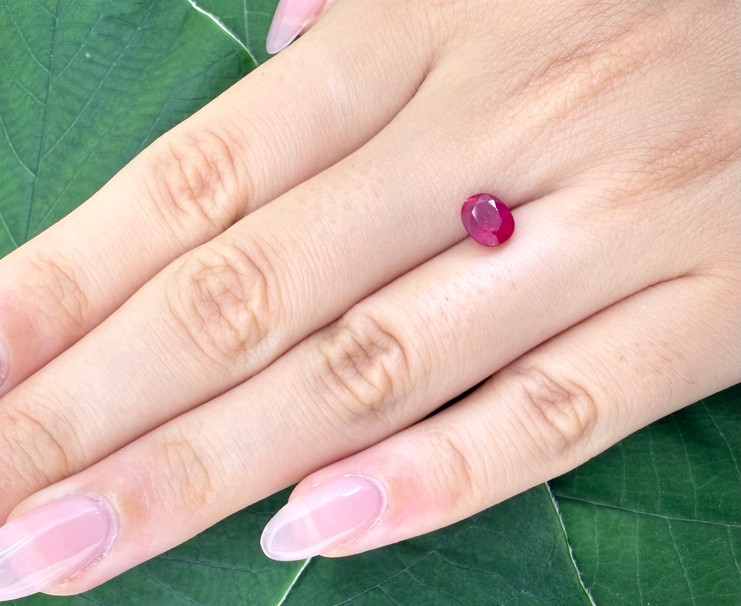 Pinkish Red Ruby Oval 1.19 Ct