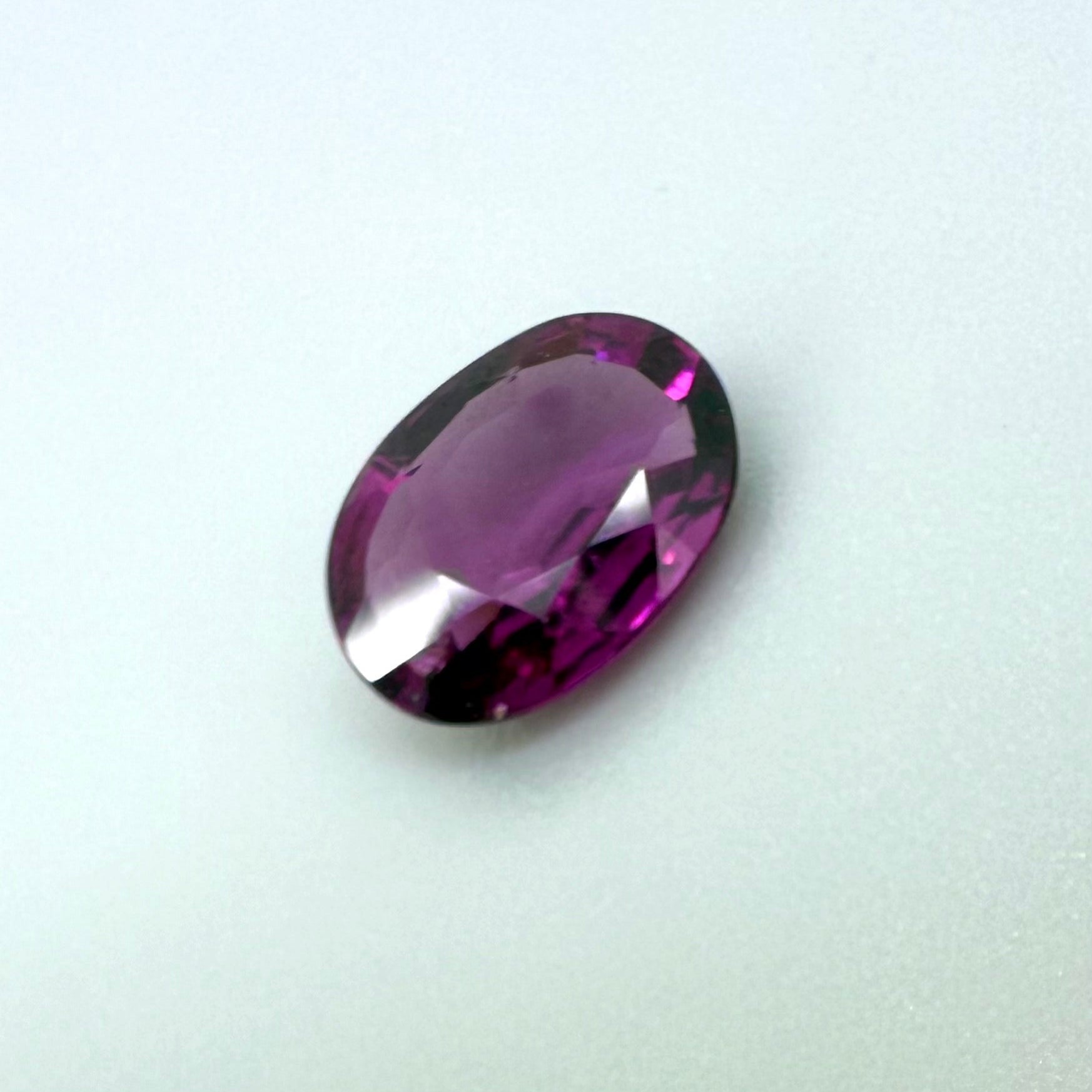 Natural Vibrant Purple Rhodolite gemstone, oval shape