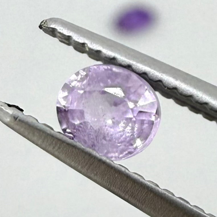 Purple Hue Sapphire Set Oval 0.34 Ct