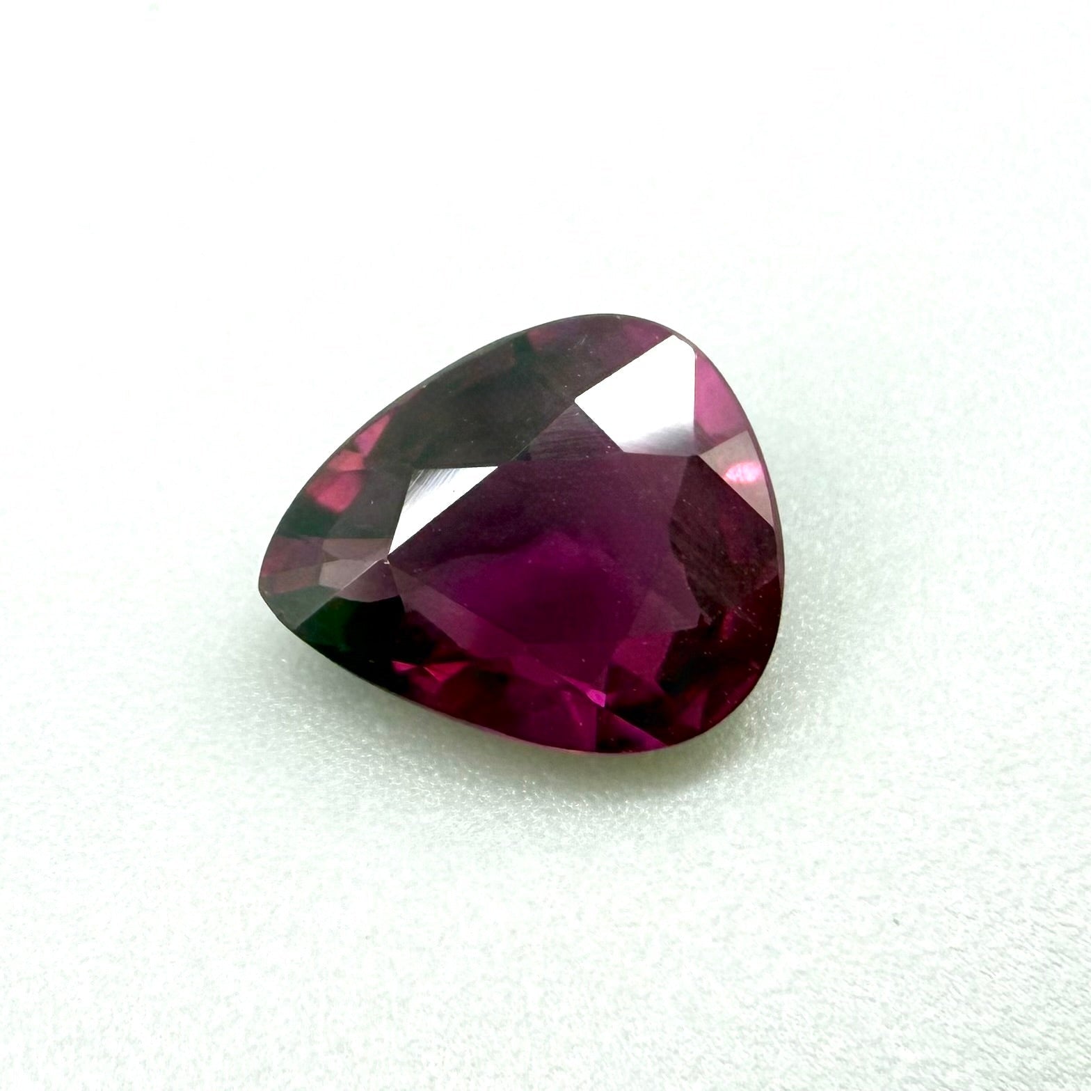 Natural Pink Red Rhodolite gemstone, pear shape