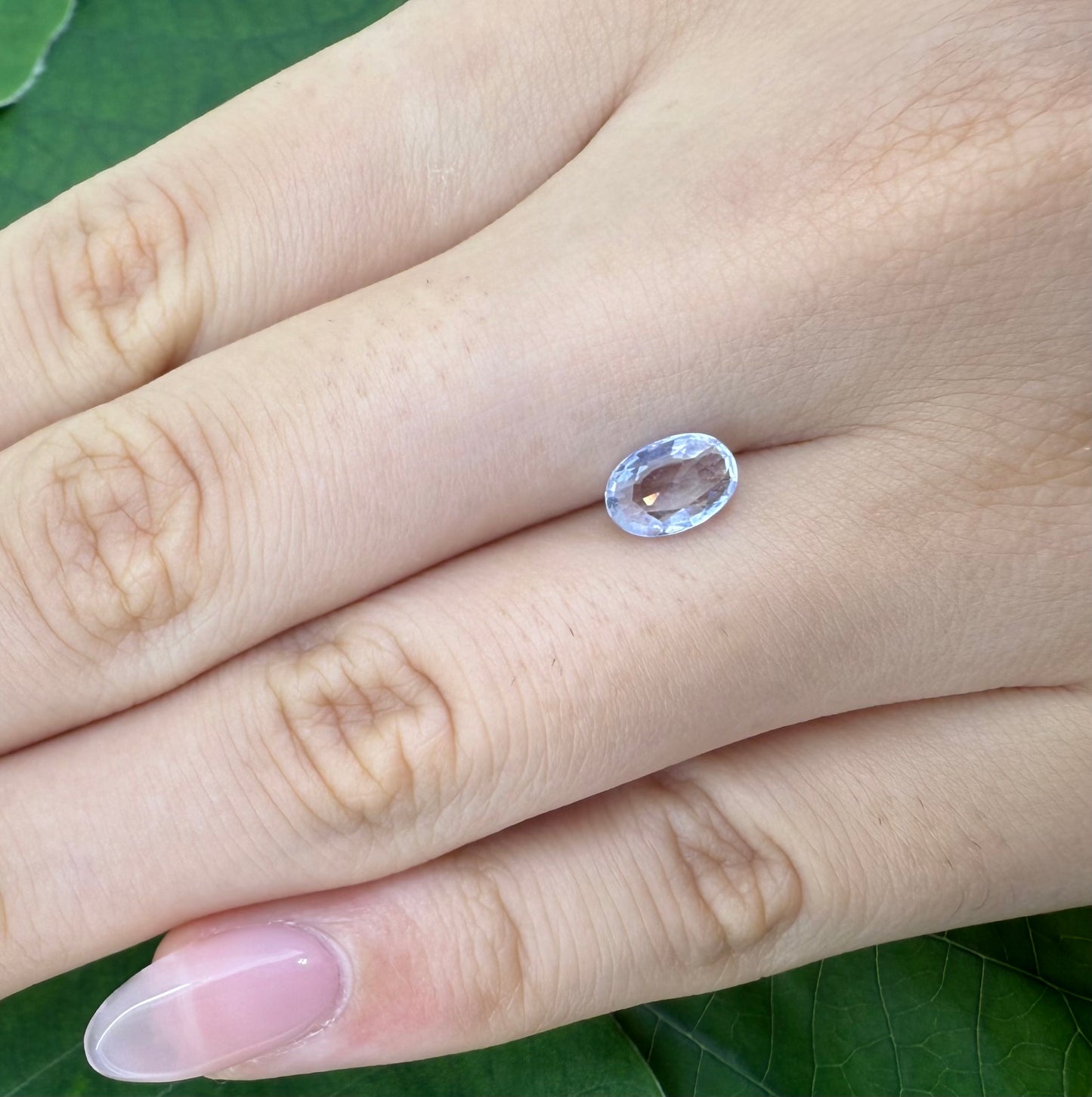Very Pale Blue Sapphire Oval 1.07 Ct