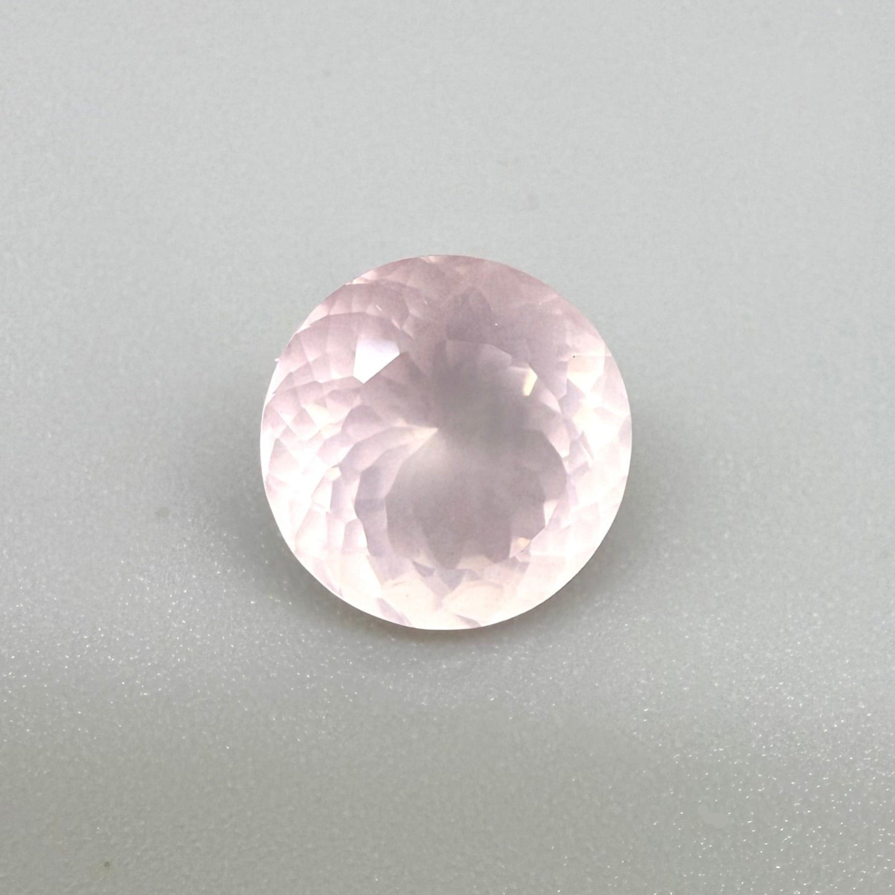 Loose Pale Pink Rose Quartz gemstone, round shape