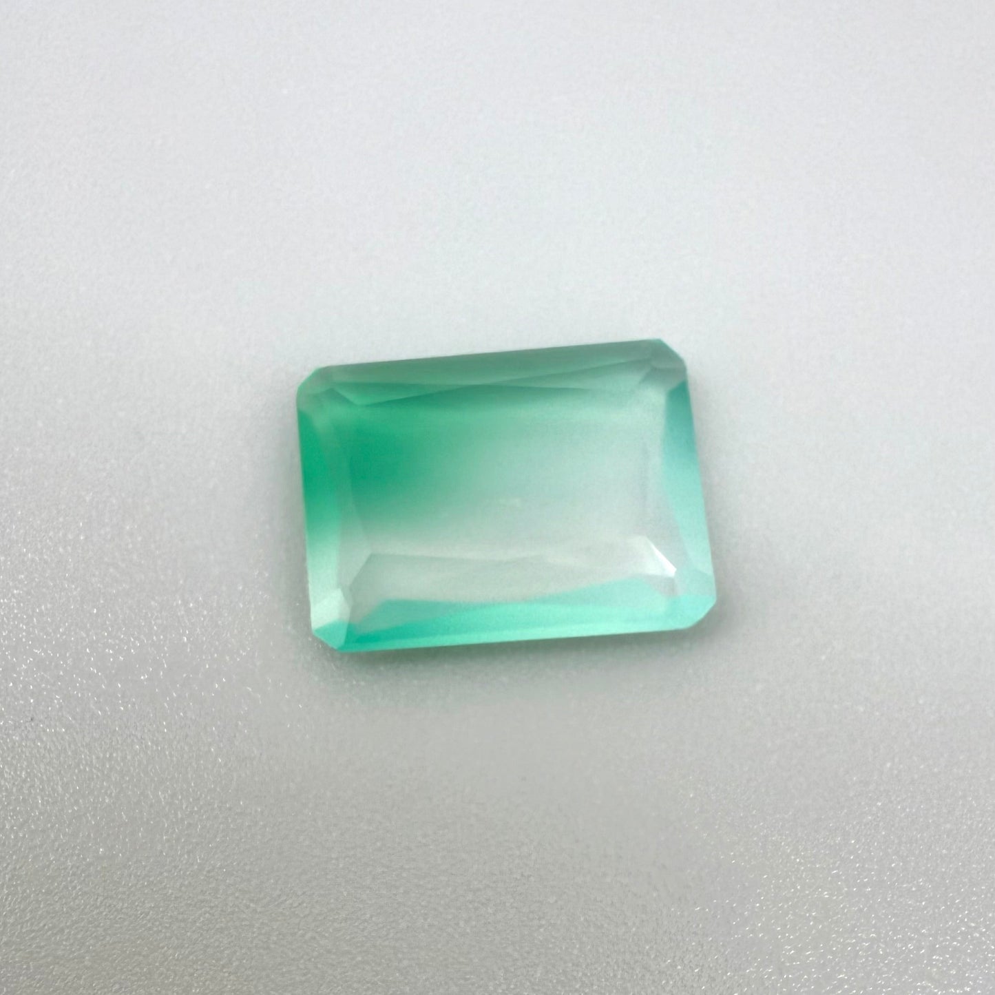 Bi-Color (Green White) Chalcedony Medallion cut 5.21 Ct