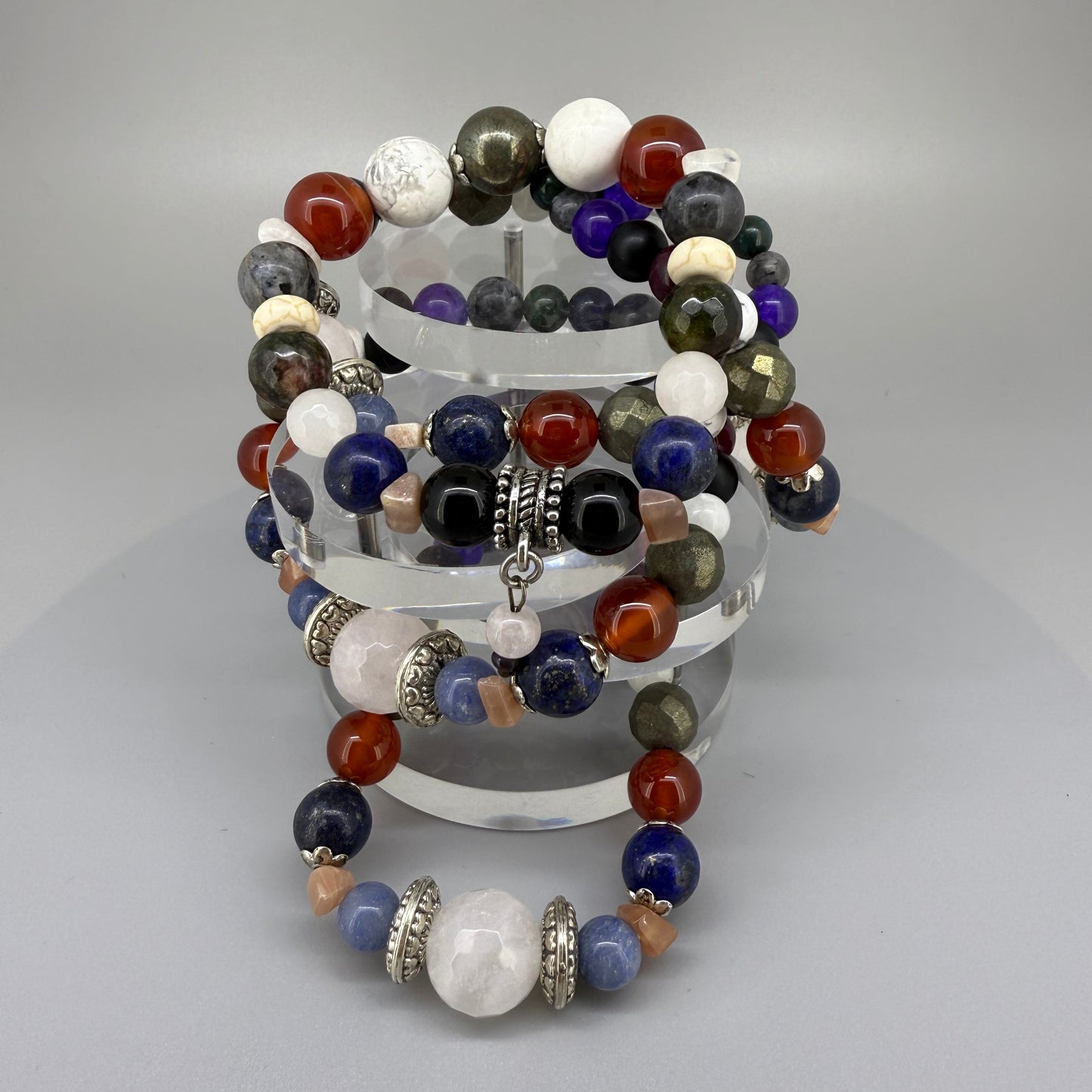 Birthday Bracelets made of natural gemstones, seven designs for each day of the week, handmade spiritual jewelry.