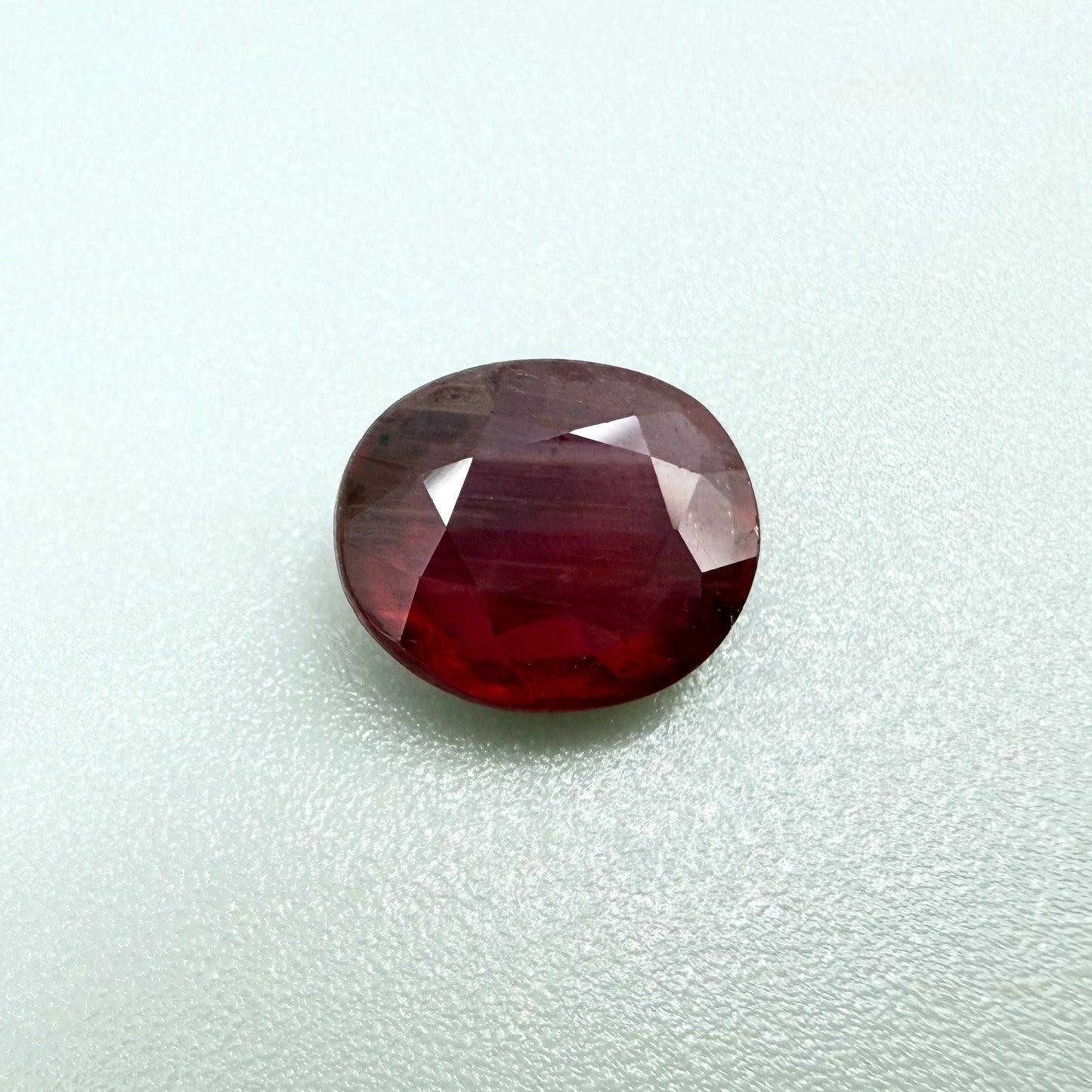 Pinkish Purplish Red Ruby Oval 3.7 Ct