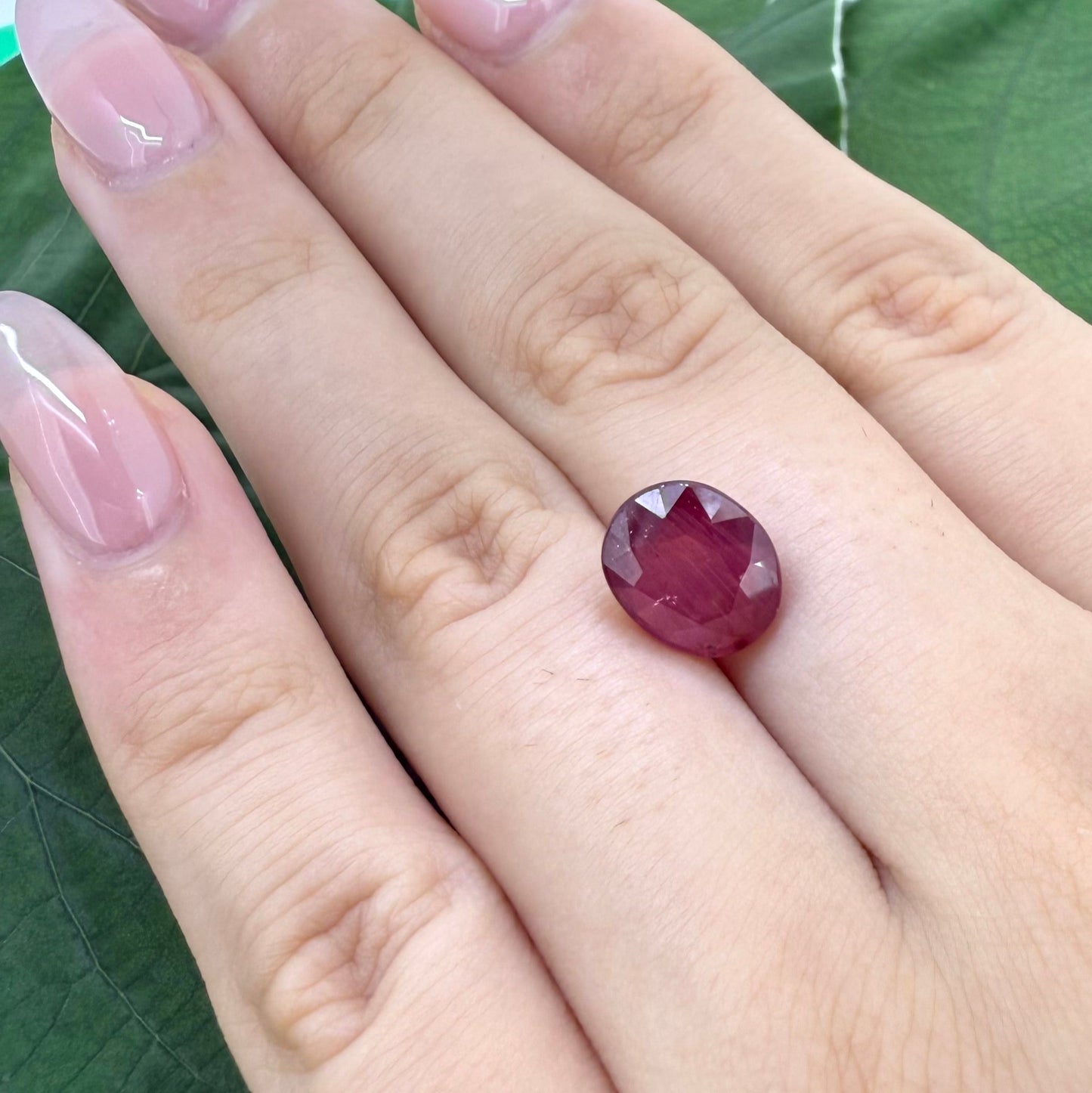 Natural Pinkish Red Ruby gemstone, oval cut