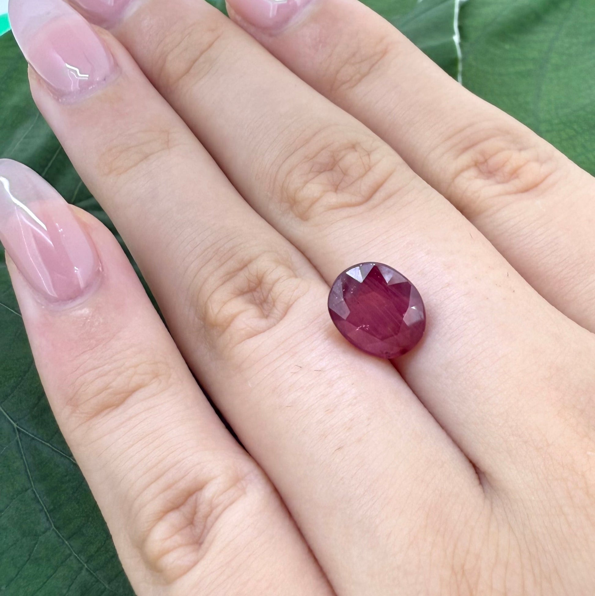 Natural Pinkish Red Ruby gemstone, oval cut