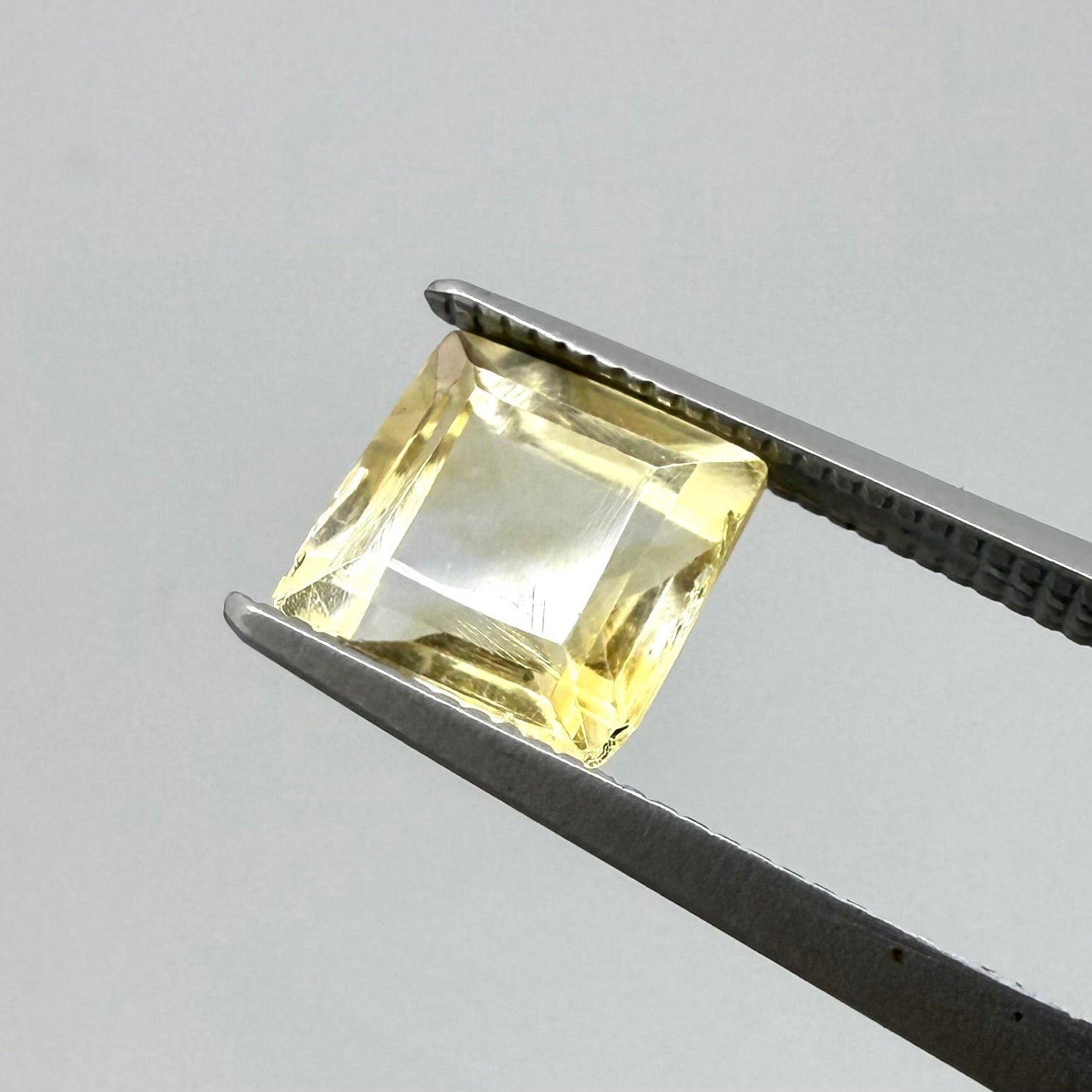 Loose Champagne Citrine gemstone, square cut