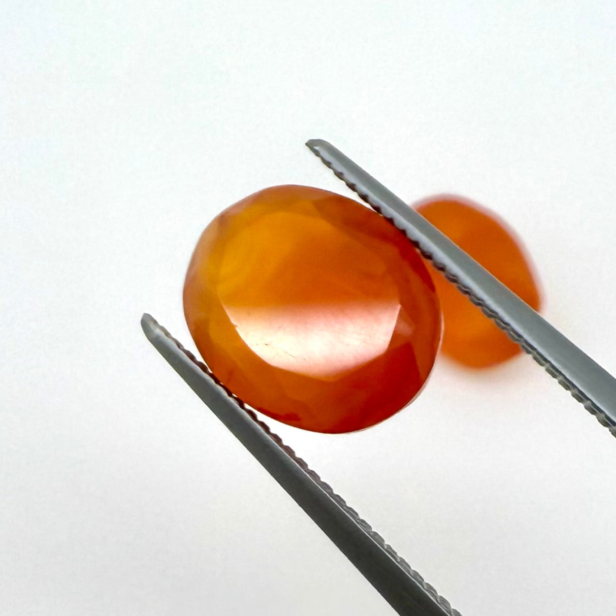 Fiery Orange Carnelian Oval Set 5.07 Ct