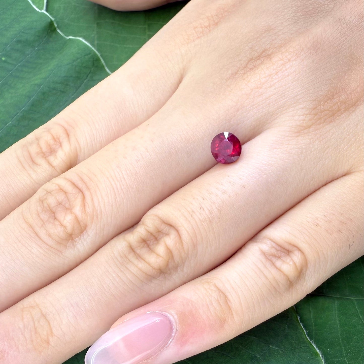 Natural Red Ruby gemstone, round