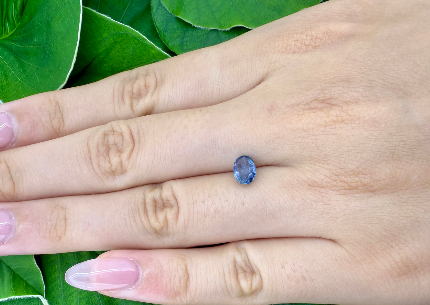 Pale Blue Sapphire Oval 0.94 Ct