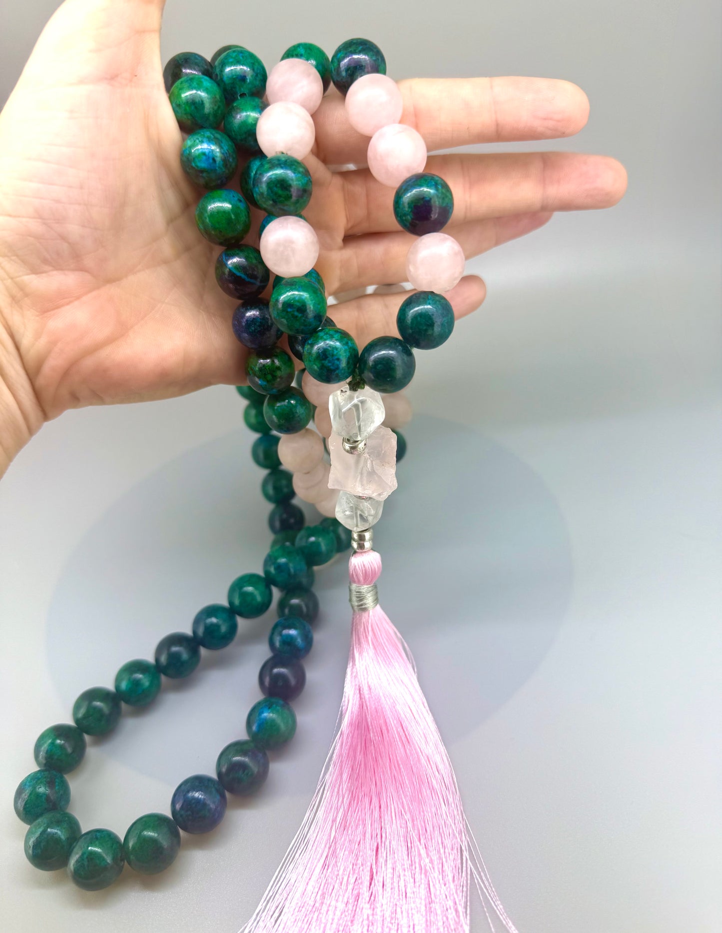 Chrysocolla Rose-Quartz Mala