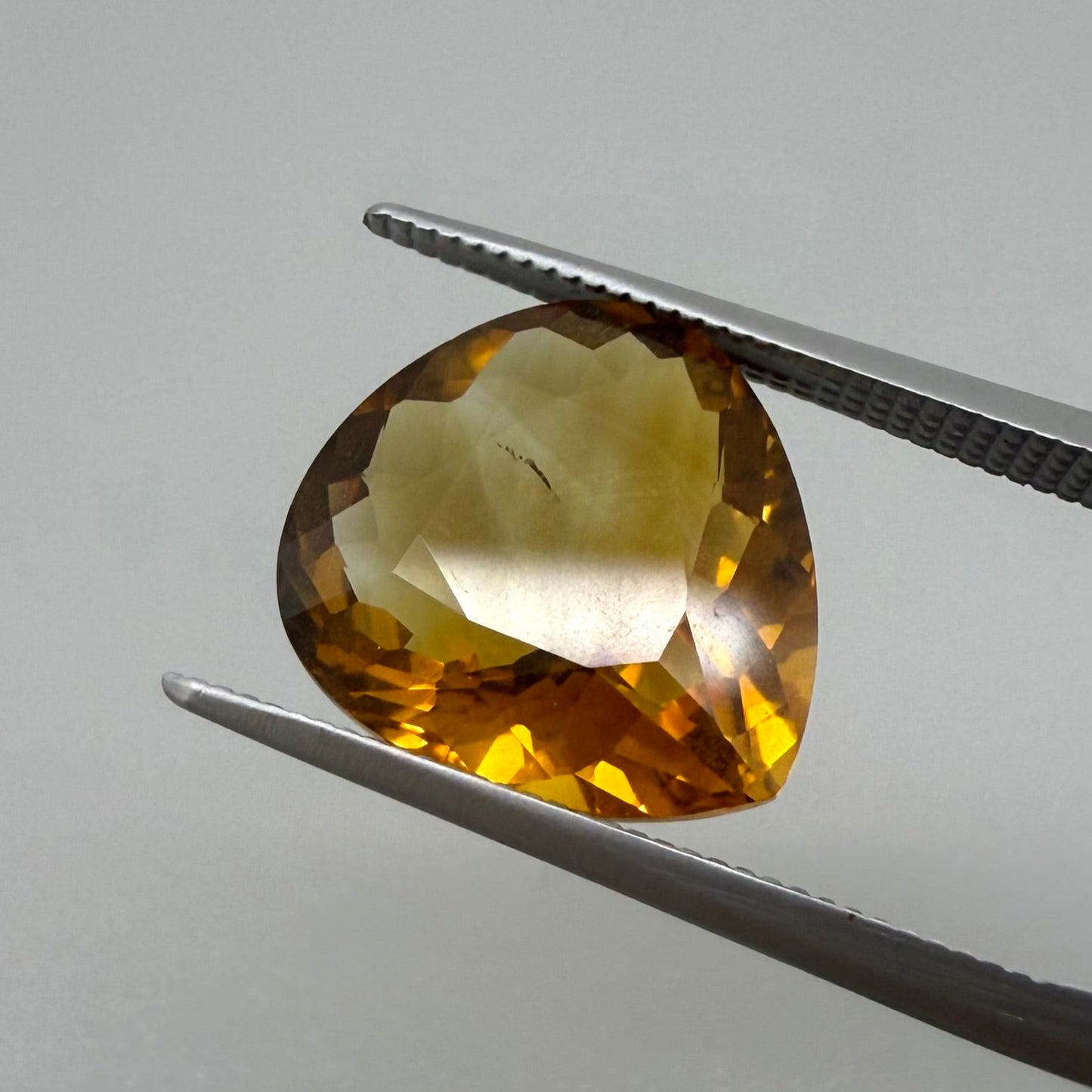 Natural Madeira Citrine gemstone, pear shape