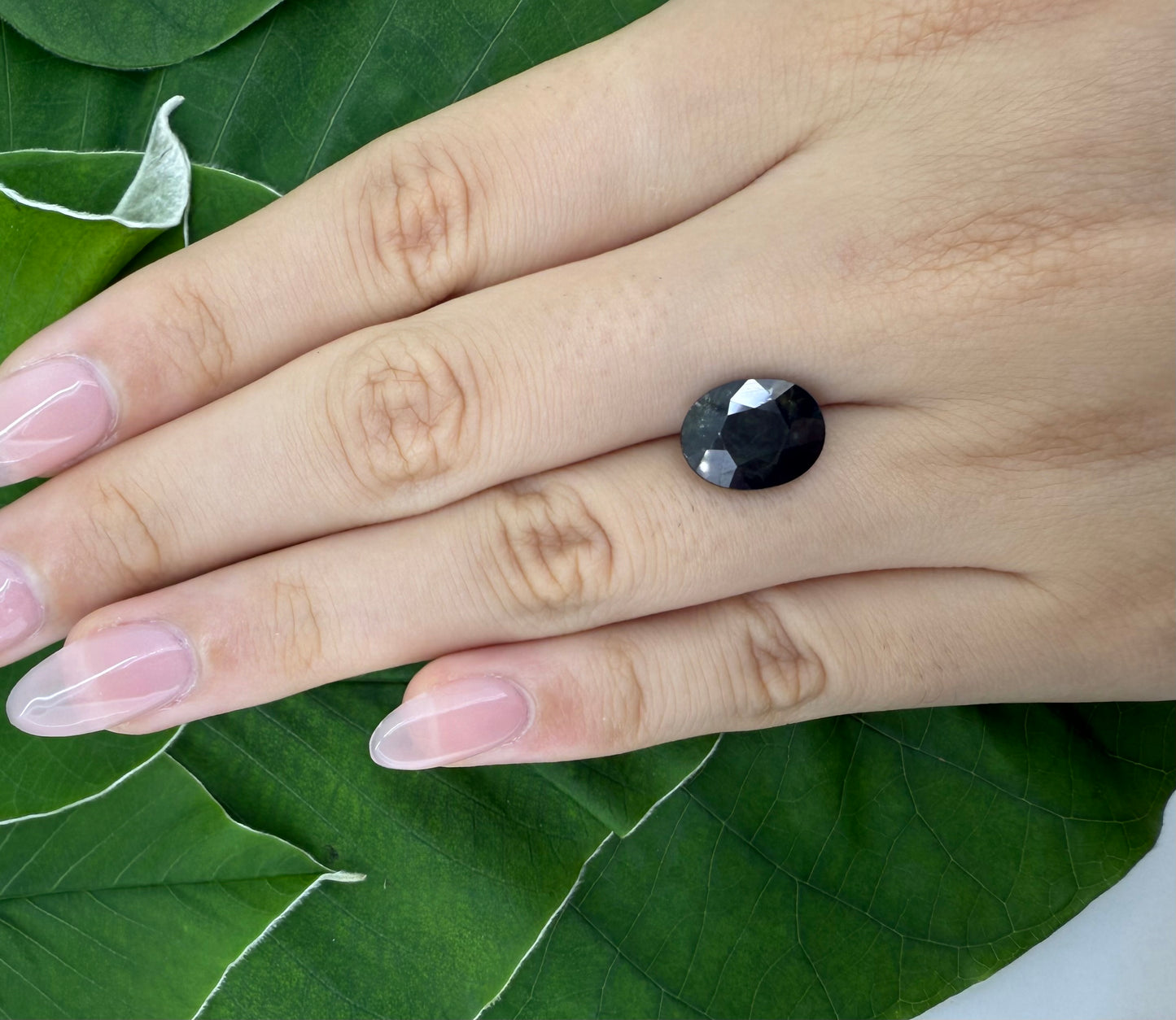 Dark Green Sapphire Oval 4.34 Ct