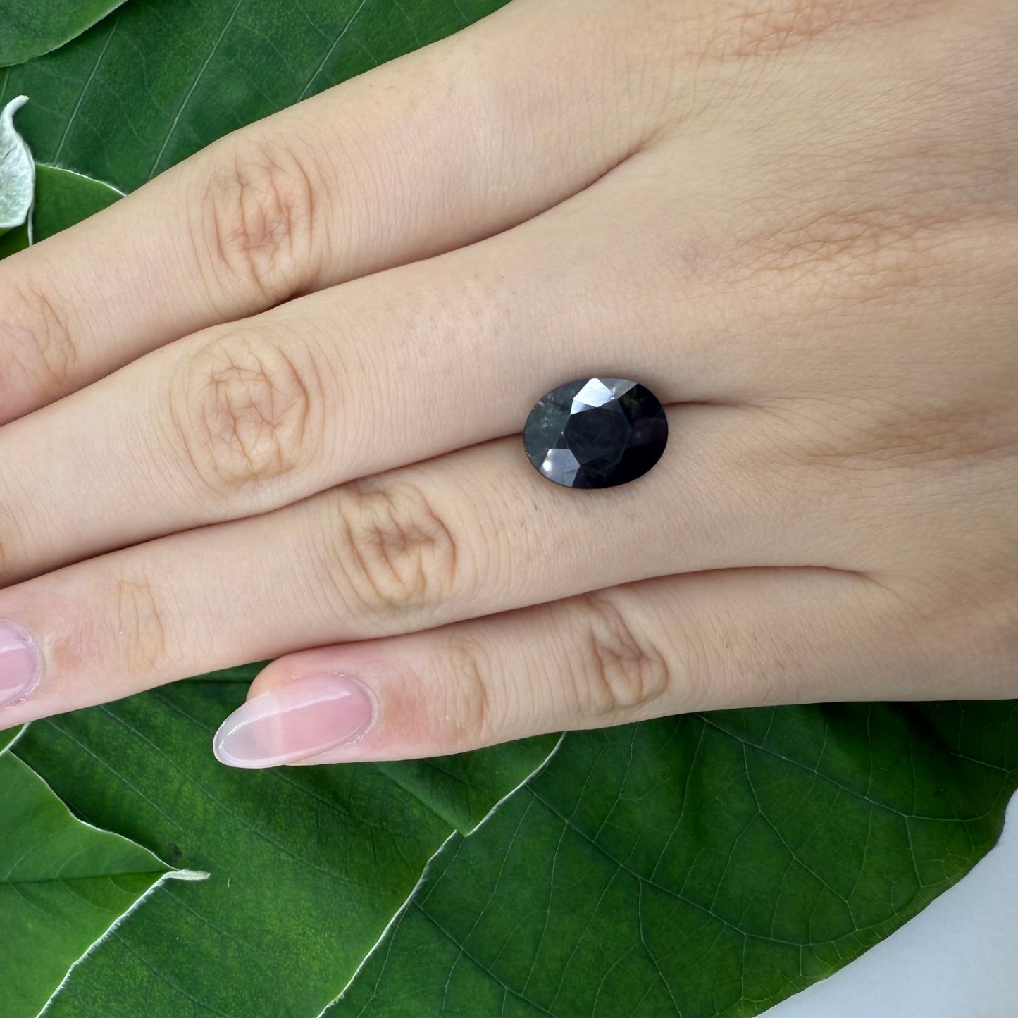 Natural Green Sapphire gemstone, oval cut