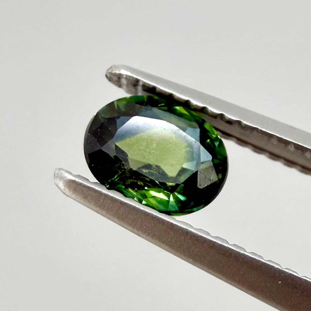 Green Hues Sapphire Oval 0.48 Ct