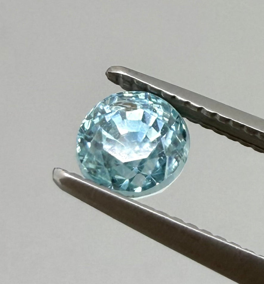 Blue Zircon Round 1.01 Ct