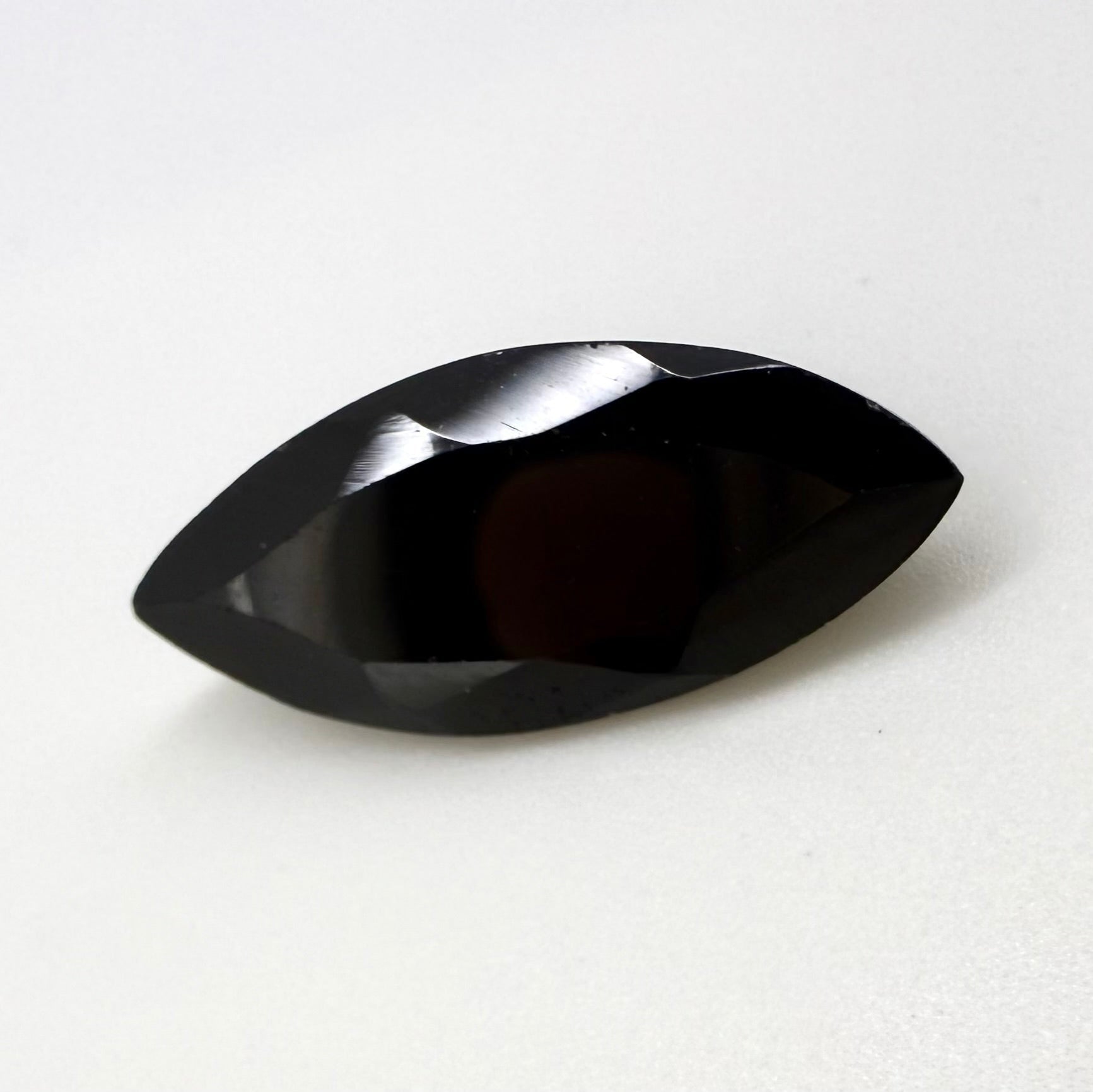 Natural Black Onyx gemstone, marquise cut