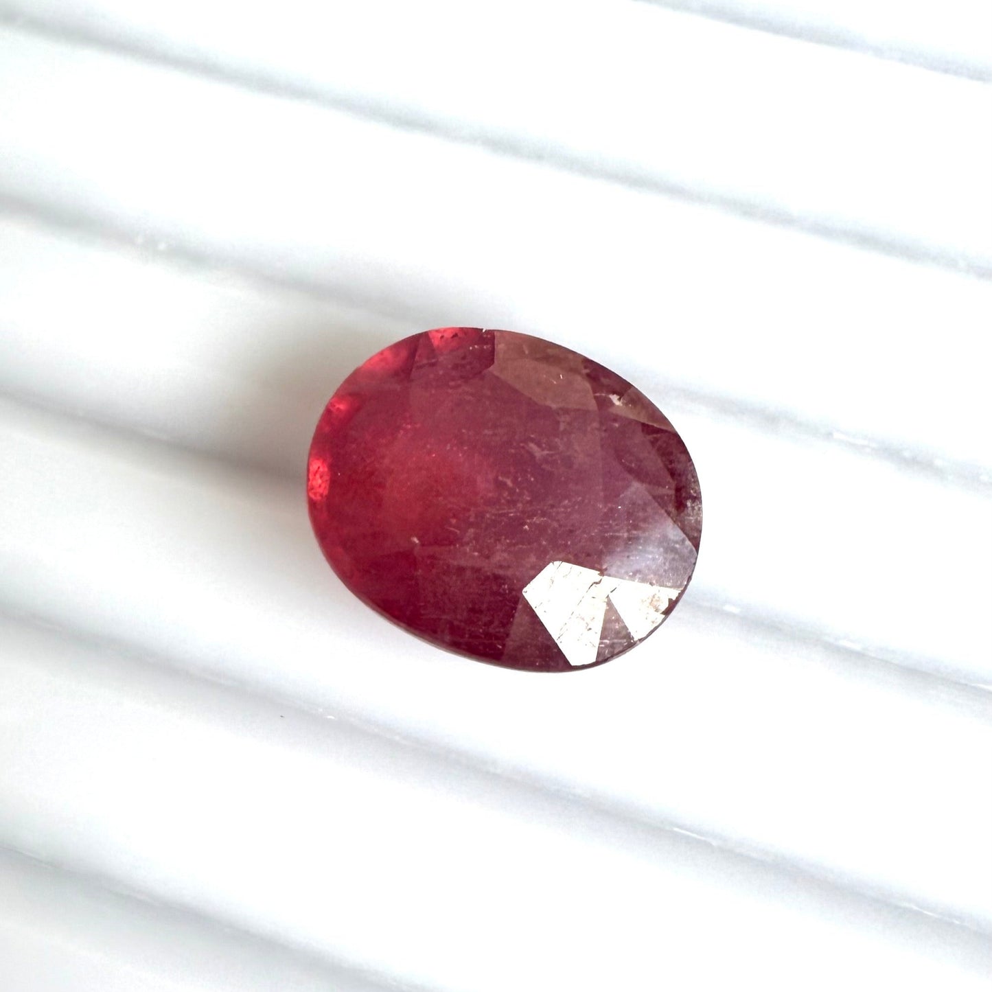 Pinkish Red Ruby Oval 4.5 Ct