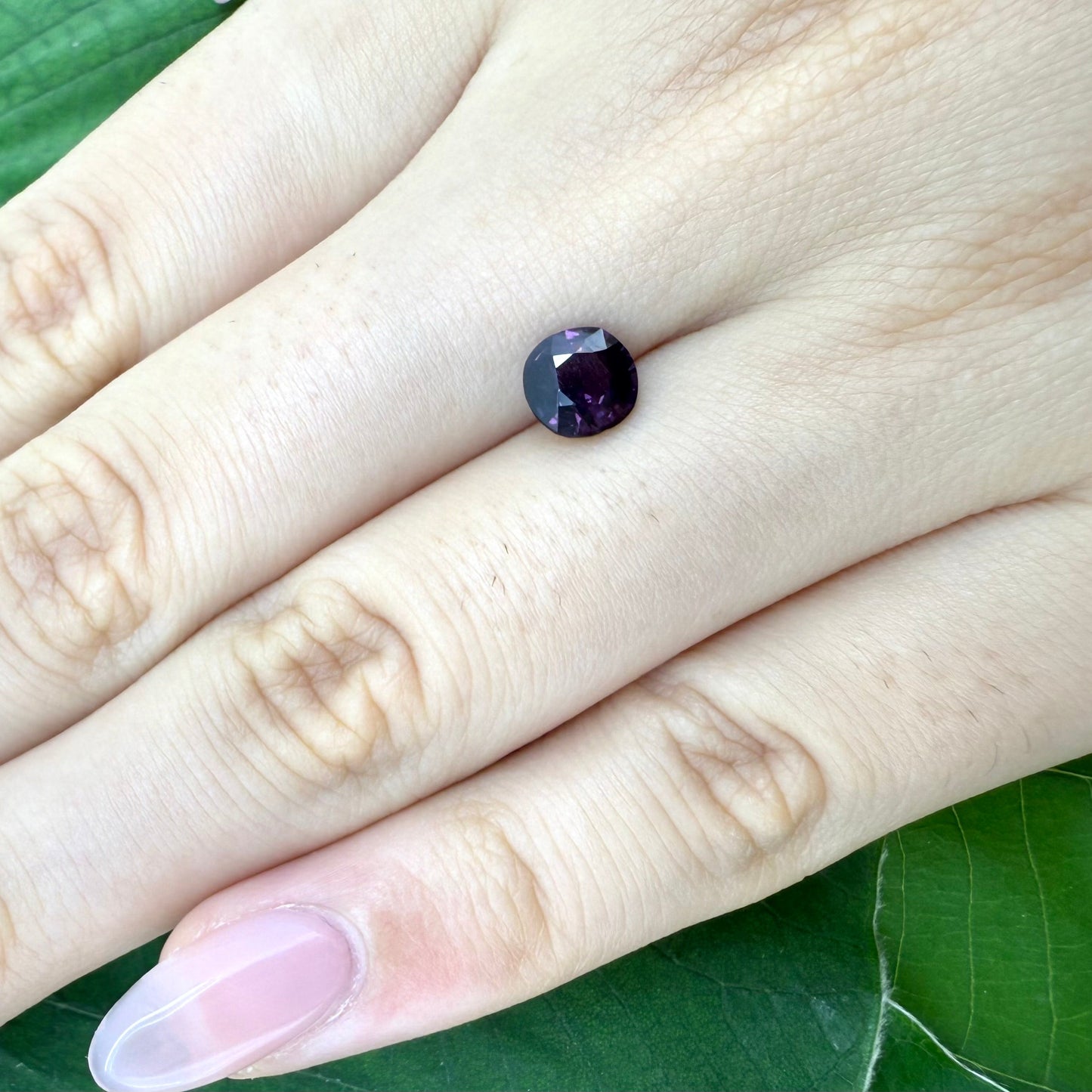 Loose Purple Spinel gemstone, cushion shape