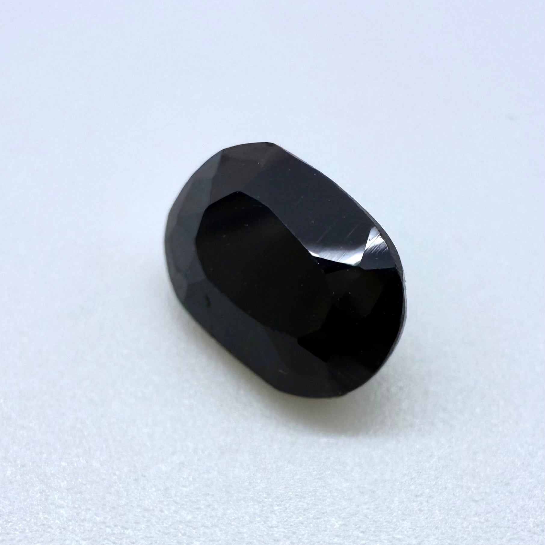 Natural Black Onyx gemstone, oval cut