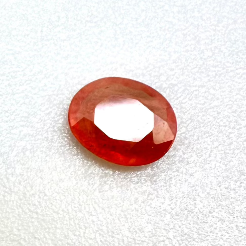 Orange Red Sapphire Oval 0.87 Ct