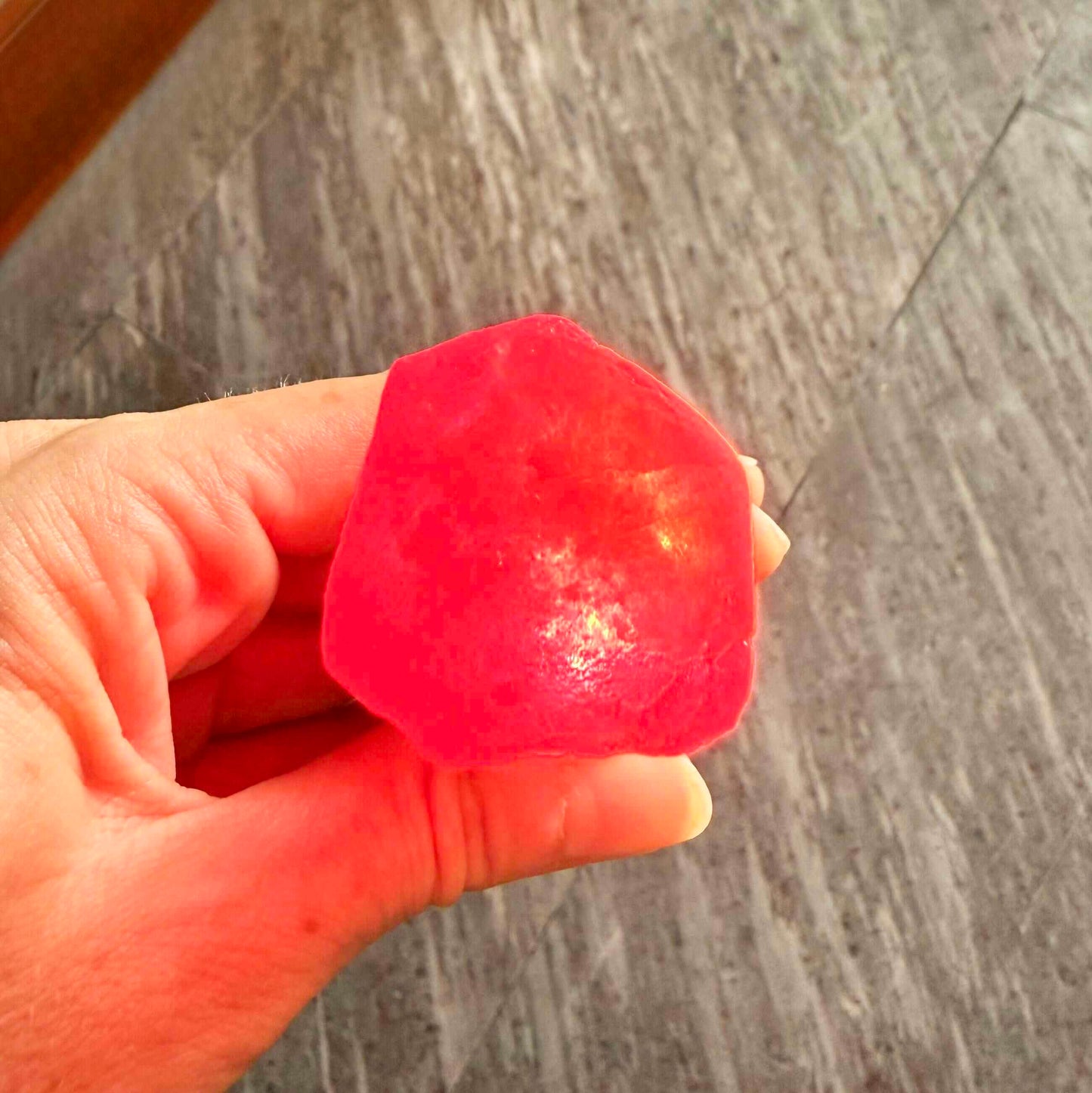 Pink-lilac Ruby rough (Corundum), treated gemstone for lapidary, jewelry projects, and cutting.