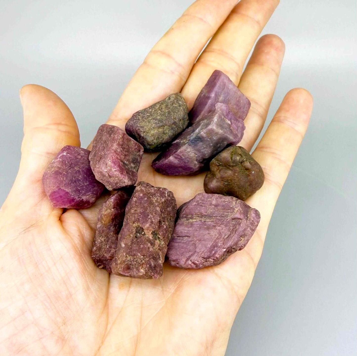 Rough Ruby gemstones, unpolished and natural, authentic raw gems for jewelry and collection