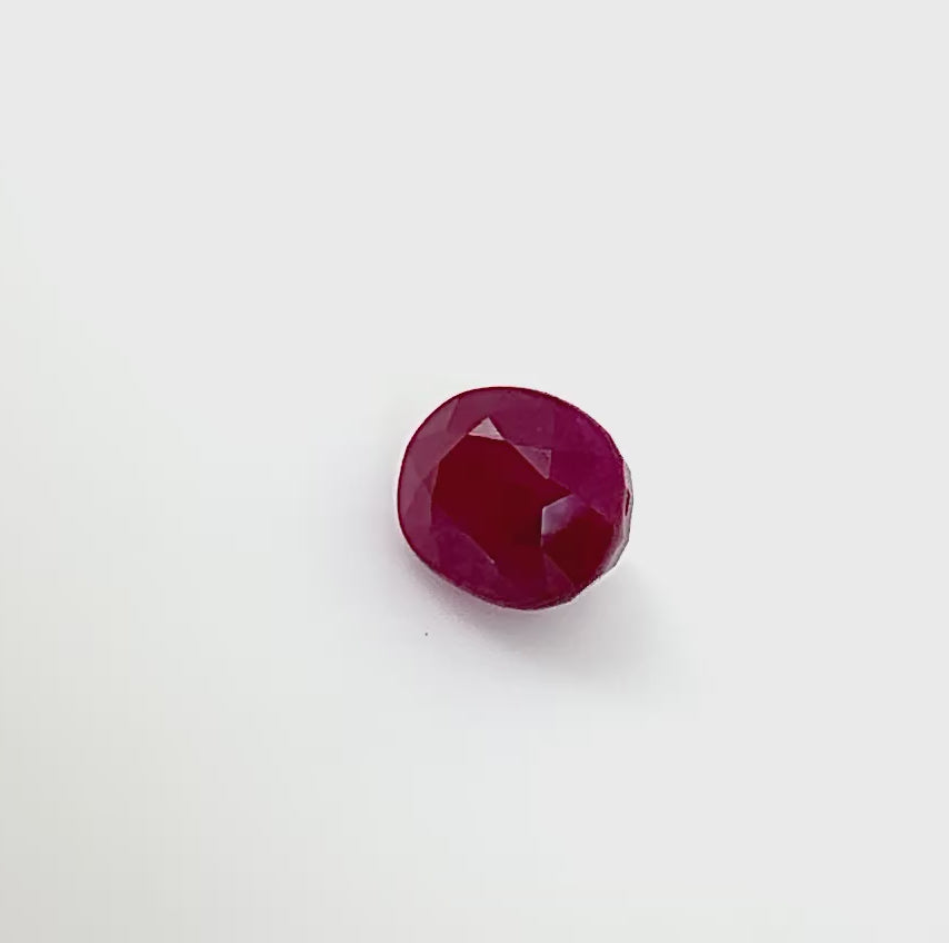 Natural Bordeaux Ruby gemstone, oval cut