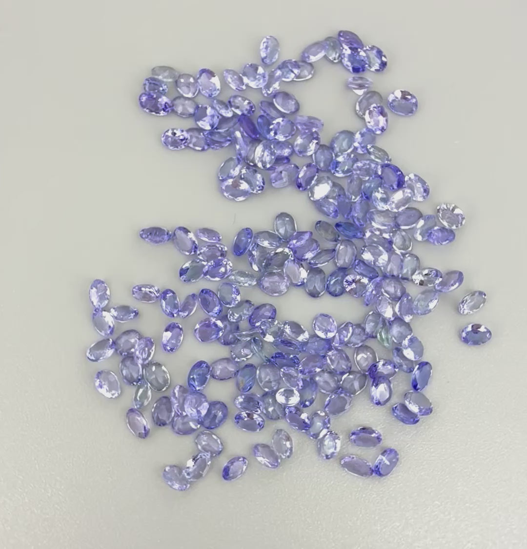 Natural Violet Blue Hues Tanzanite gemstone lot, oval cut