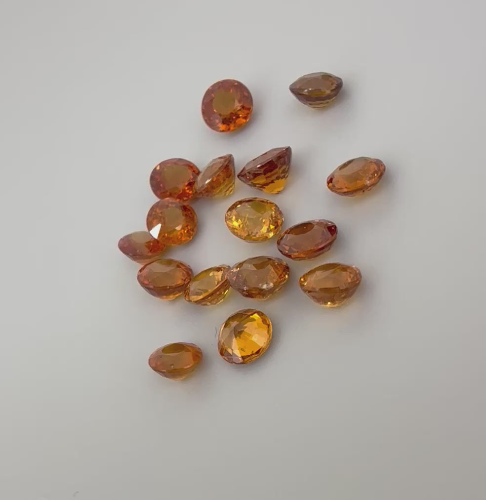 Natural Rusty Orange Hessonite gemstone lot, round shape