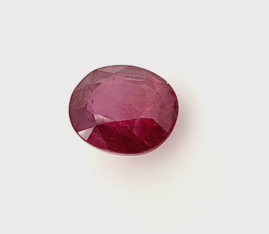 Natural Pigeon Blood Red Ruby gemstone, oval cut