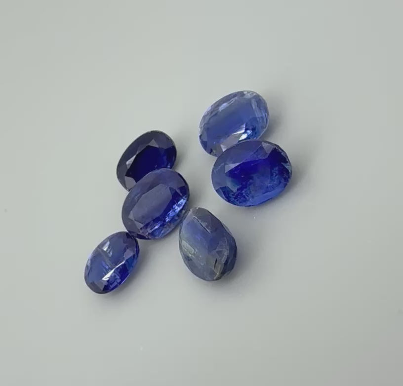 Natural Royal Blue Kyanite gemstone lot, oval shape