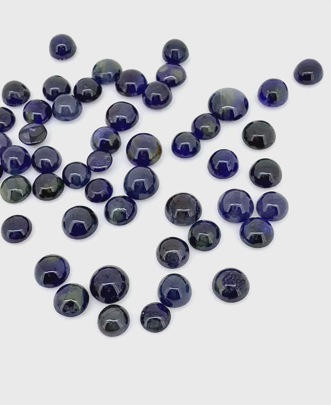 Natural Blue Green Sapphire gemstone lot, cabochon