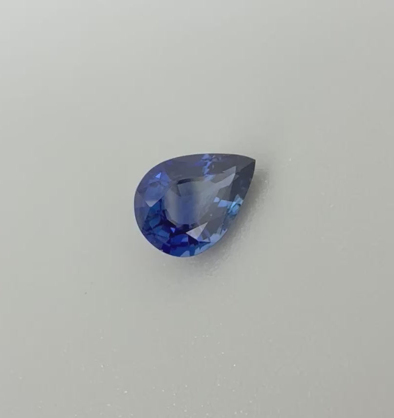 Natural Blue Sapphire gemstone pear cut