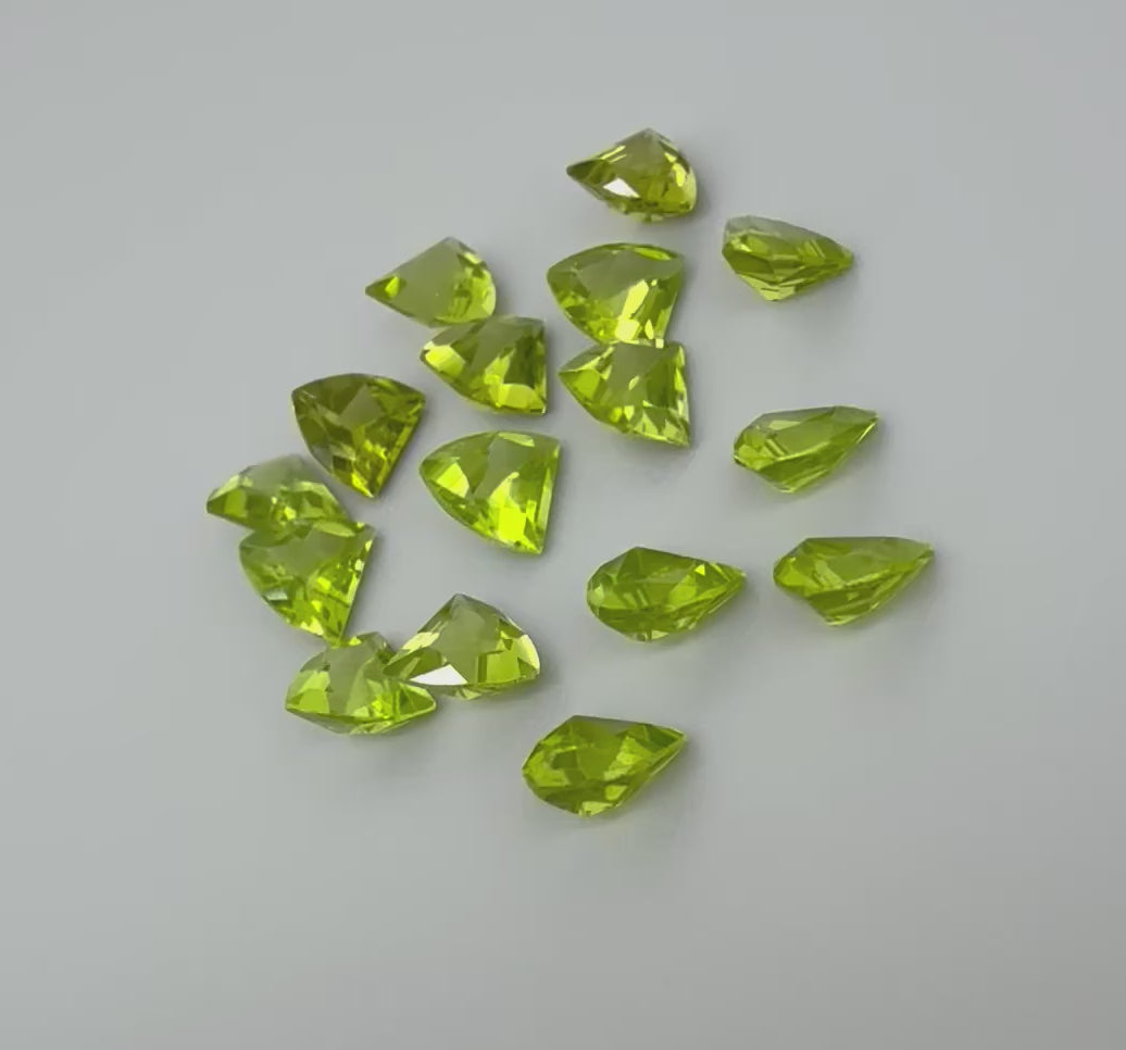 Natural Yellow Green Peridot gemstone lot, fancy cut