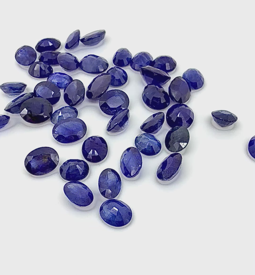 Natural Blue Sapphire gemstone lot oval cut