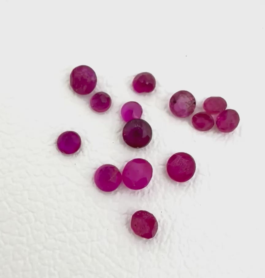 Natural Pinkish Red Ruby gemstone lot, round