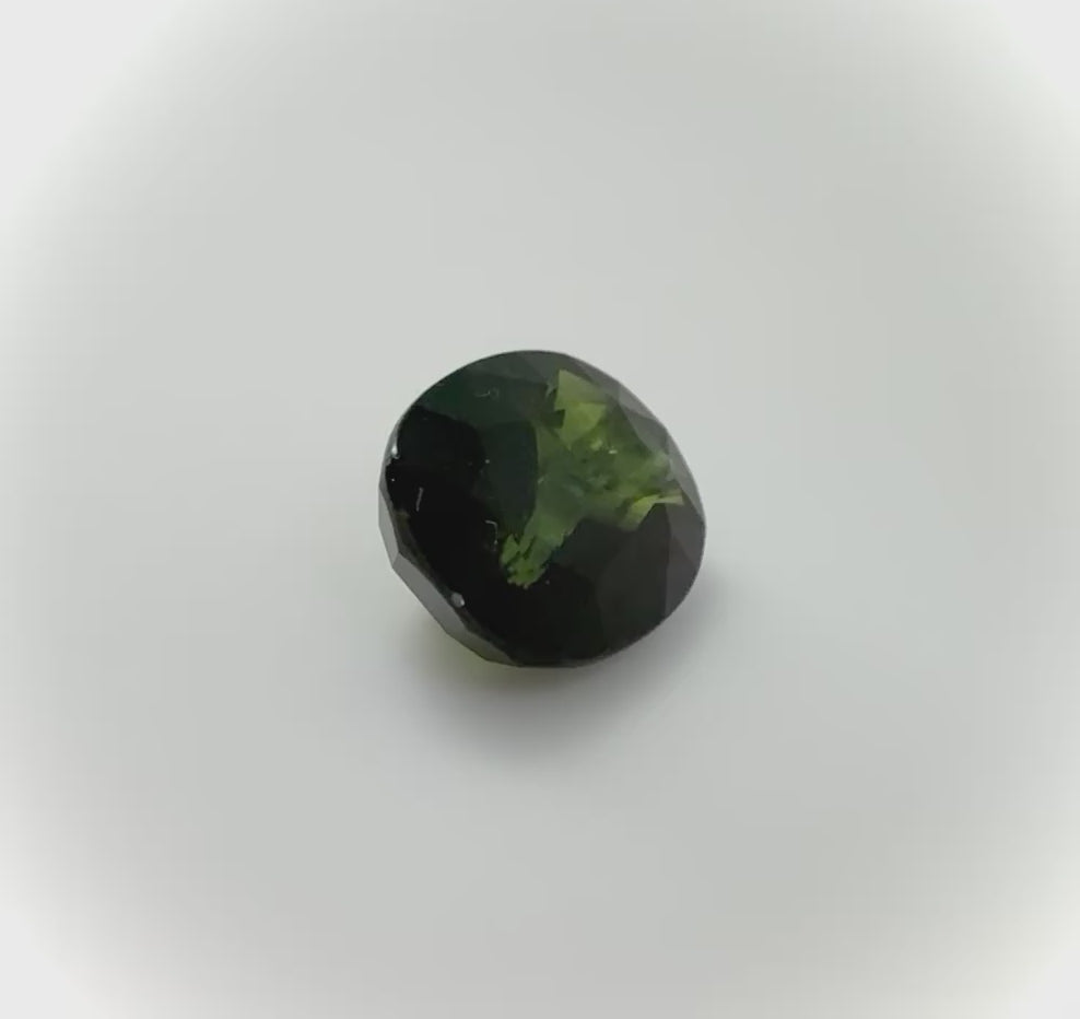 Natural Green Sapphire gemstone, cushion cut