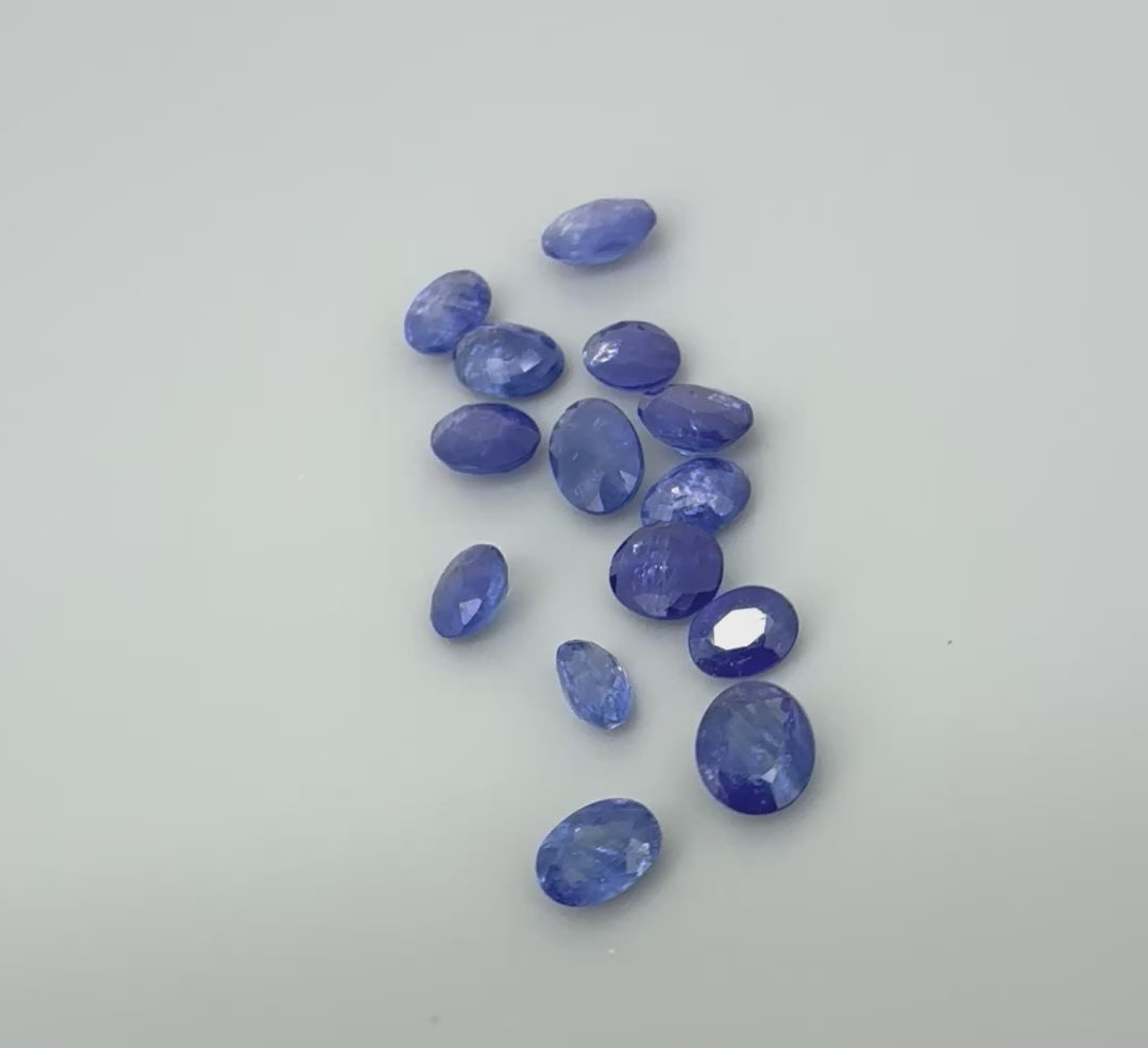 Natural Blue Sapphire gemstone lot oval cut