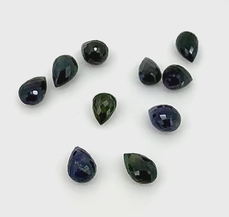 Natural Blue & Green Sapphire gemstone lot pineapple cut