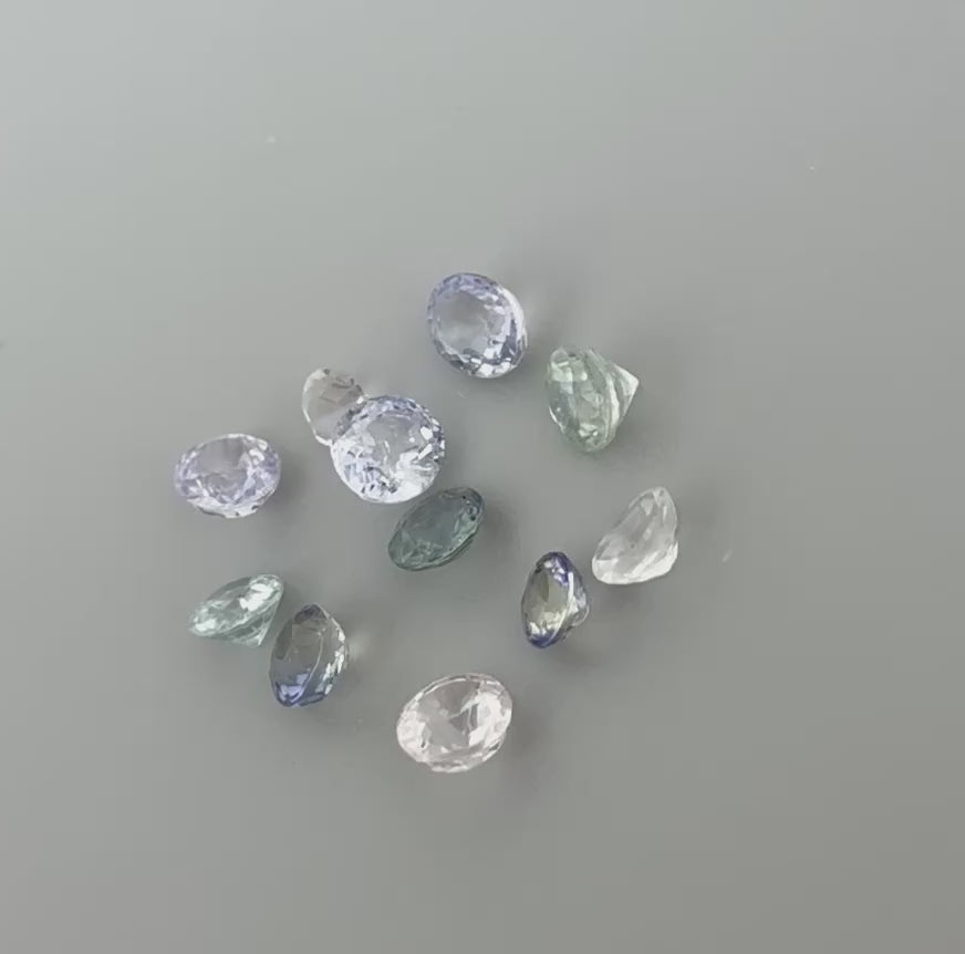 Natural Multi Pastel Sapphire gemstone lot round cut
