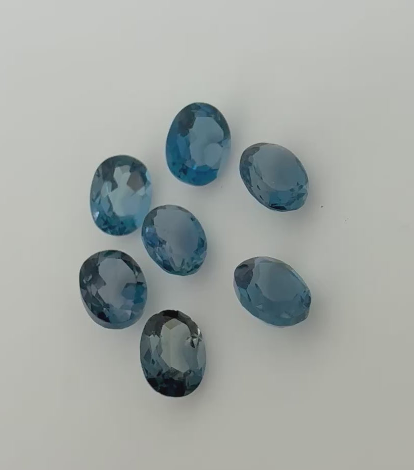 Loose London Blue Topaz gemstone lot, oval