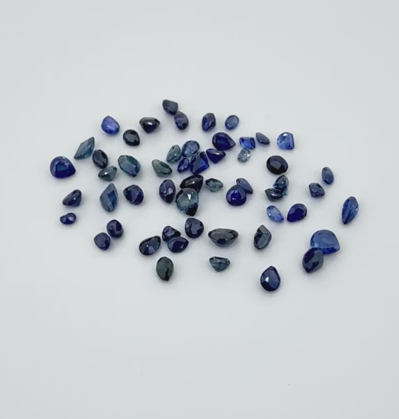 Natural Blue Sapphire gemstone lot shape mix