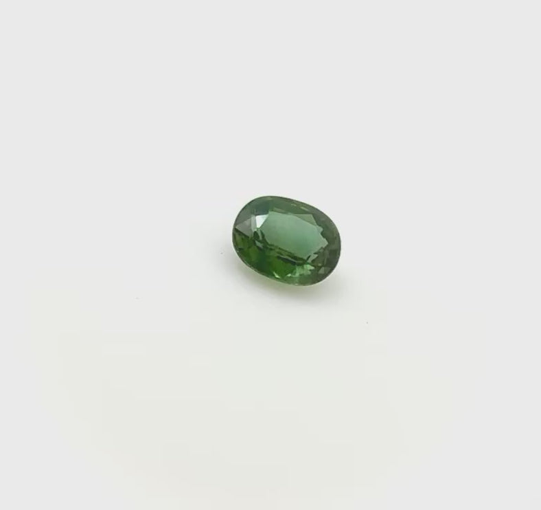Natural Green Sapphire gemstone, oval cut