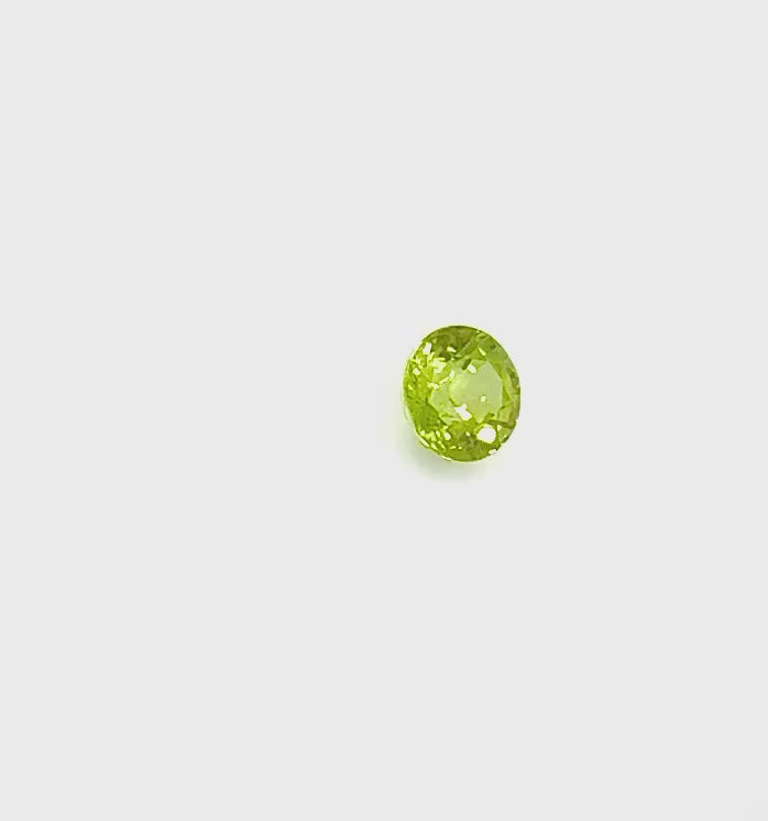 Natural Green Yellow Sapphire gemstone, round cut