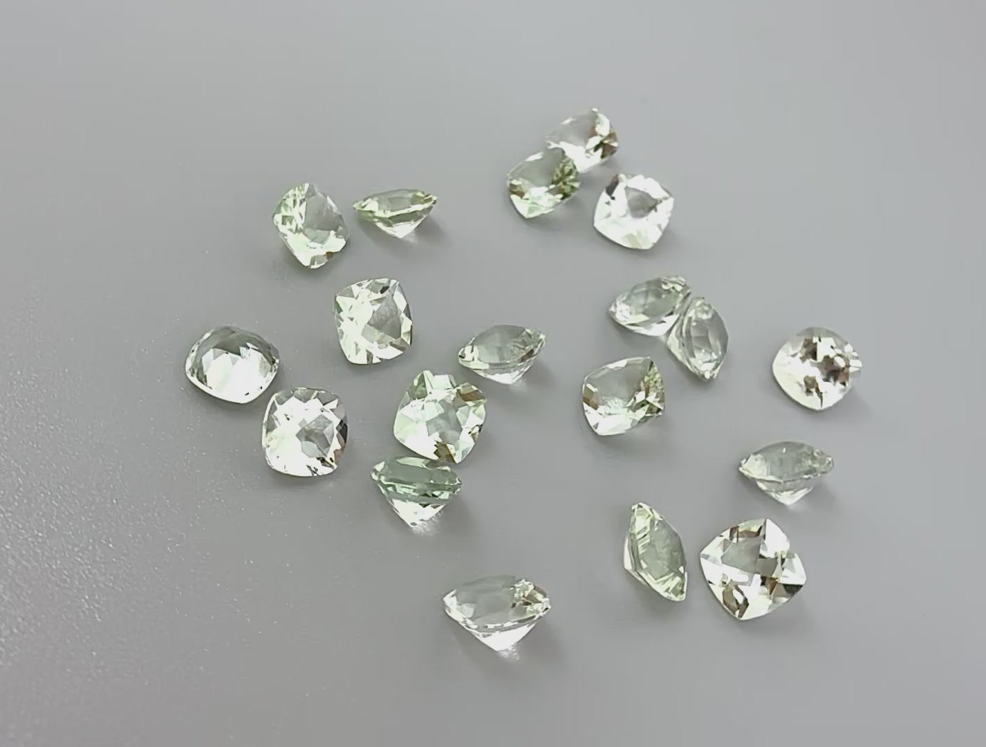 Natural Mint Aquamarine gemstone lot, radiant cut