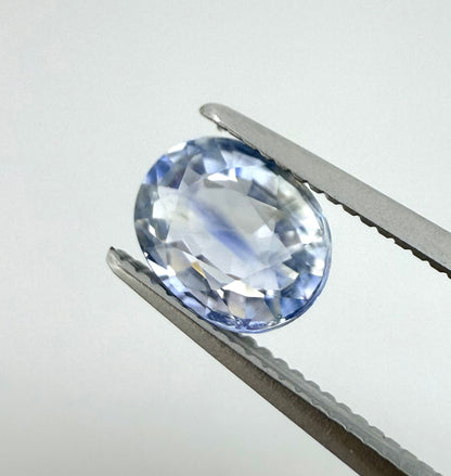 Bi-Color (White Blue) Sapphire Oval 1.12 Ct