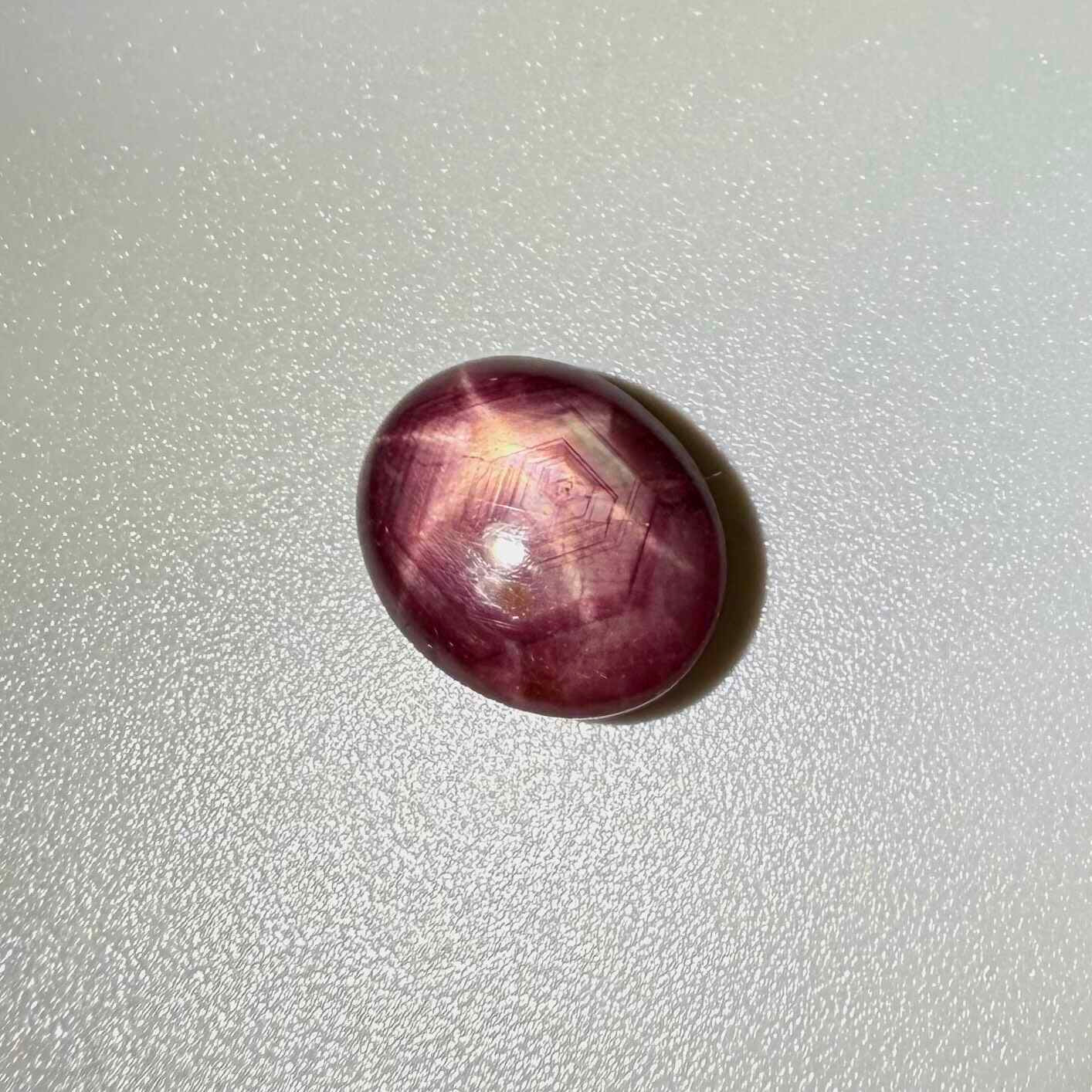 9.4 ct natural Bordeaux-Red Star Ruby cabochon from Mozambique with soft star effect and polished dome